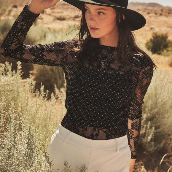 Ces Femme Boutique New Burgundy Red Floral Lace Mesh Rhinestone Bodysuit Small - Picture 3 of 9